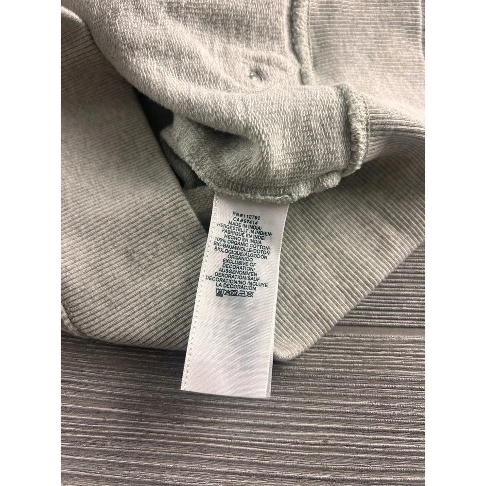True Religion womens World Tour Buddha Zip Up Hoodie Gray Organic Cotton Medium